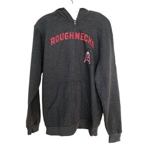XFL Houston Roughnecks Full Zip Hooded Sweatshirt Men's Size M Gray Hoodie